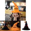 Хэллоуин Электрическая Тыква Шляпа Эльфа Фестиваль Привидений Вечеринка Костюм Плюшевая Игрушка Желтый 30*30*40см Черный 30*30*40см