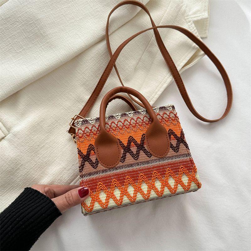 Сумки для женщин Модные и универсальные сумки Этнический и вестерн-стиль Одно плечо Кроссбоди Маленькие квадратные сумки