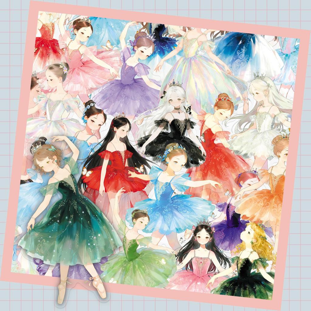 50Pcs/Set Sweet Ballet Girls Series 02 PET Clear Stickers Waterproof DIY Fashion Doodle Decals Stickers