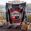 Flannel Blanket Brentford Football Print Custom Name Text Soft Throw for Sofa Bed