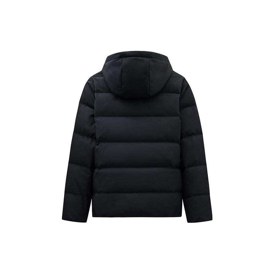 Anta Training Series Letter Zipper Hooded Down Jacket Women Outerwear Basic-Black 162347905-3