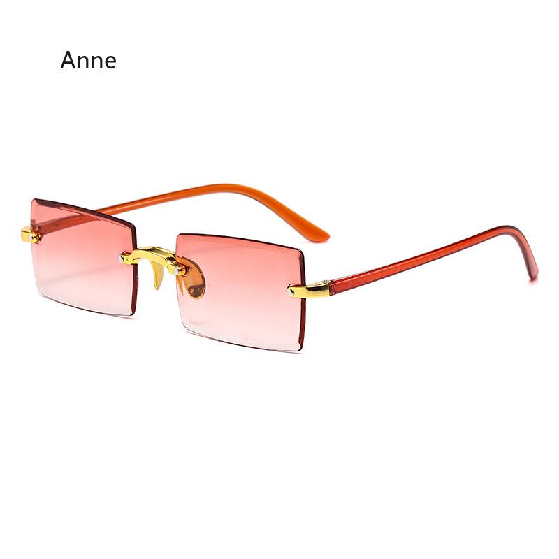 1PC Unisex Plastic Square Frame Fashio Rimless Sunglasses for Outdoor Beach Party Metal Ins Trendy Sunglasses Gafas De Sol Mujer