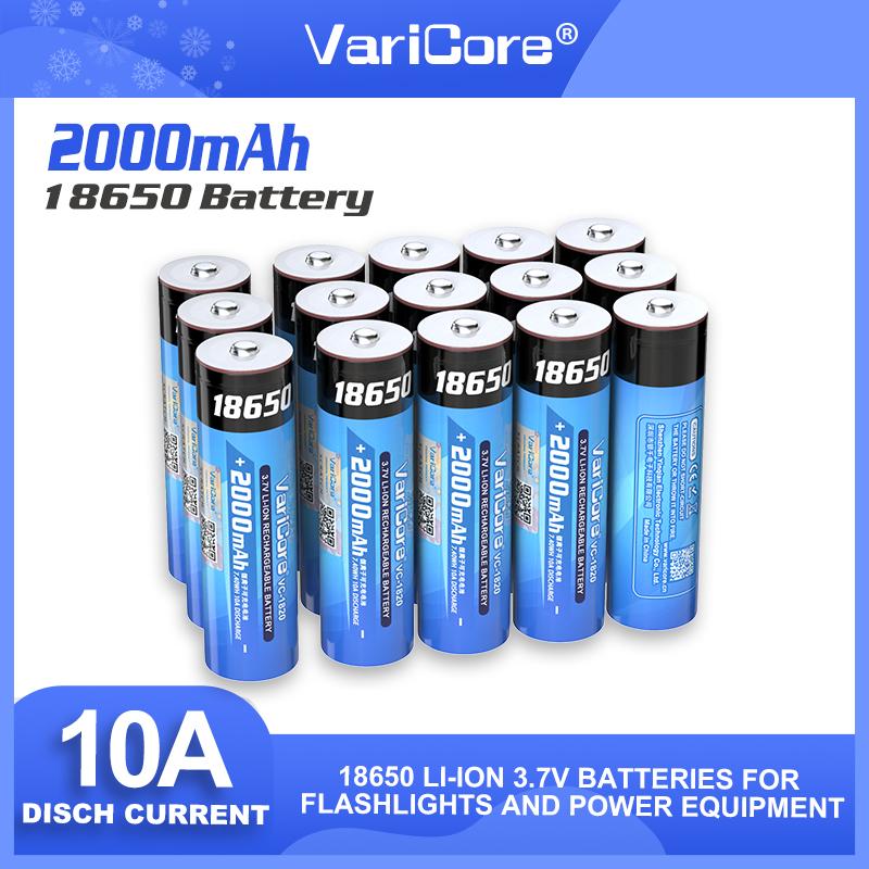 Аккумулятор литиевый VariCore VC-1820 18650 2000 мАч 3,7 В для электроинструментов + DIY с заостренным контактом