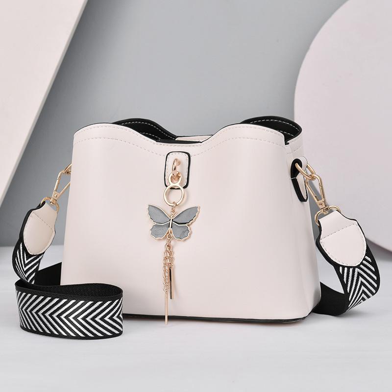 Women's Bag Single Shoulder Bag 2023 New Fashion Versatile Bucket Bag Women's Wide Shoulder Strap Bowknot Lady's Bag