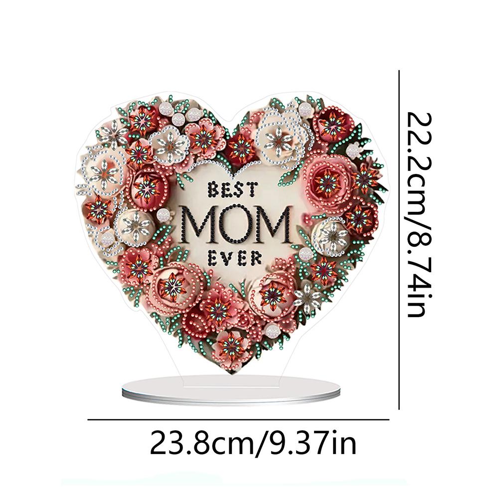 Heart and Animal DIY 2D Flat Acrylic Diamond Painting Desktop Ornaments Kit for Adult Home Decor