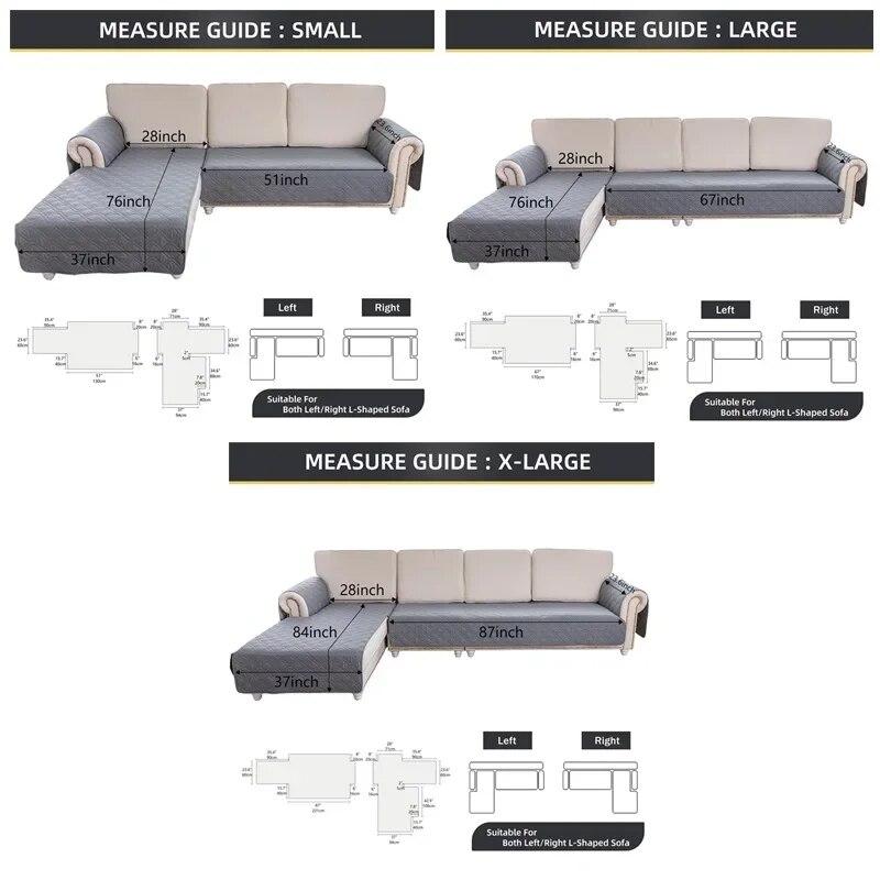 Водонепроницаемый чехол для дивана, стеганый противоскользящий чехол для дивана, угловой диван для гостиной, L-образный коврик для дивана для кошек, собак, защита детской мебели