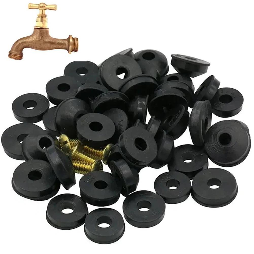 58pcs Faucet Washer Set Rubber Pipe Faucet Sealing Washers O-rings For Kitchens Bathrooms Toilets Faucet Replacement Washers