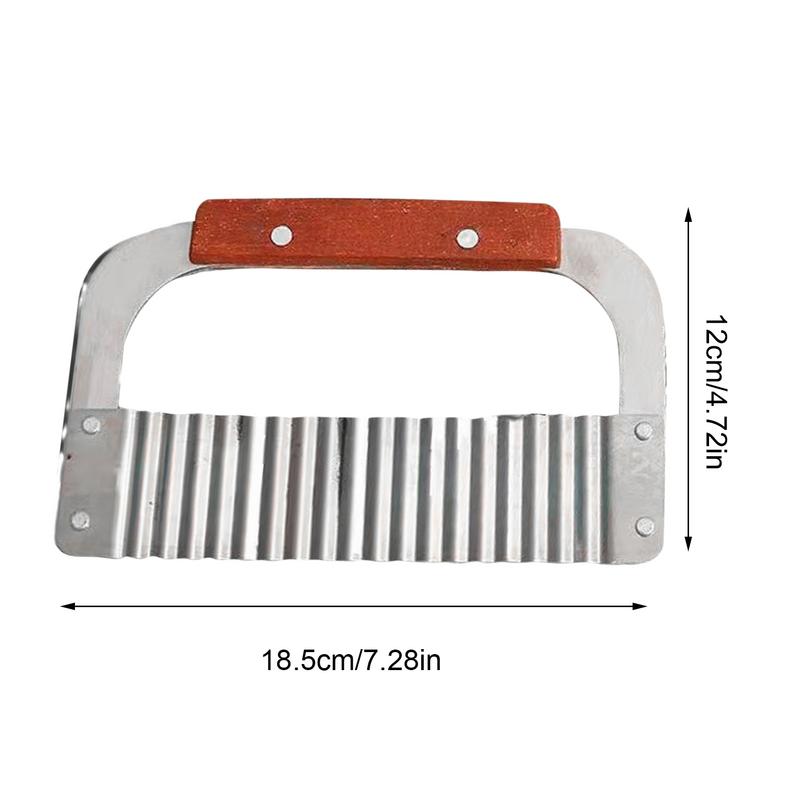 Кухонный нож для резки, нож для жарки, прочный волнистый нож для резки с деревянной ручкой, кухонный слайсер для французской нарезки, режущий инструмент для