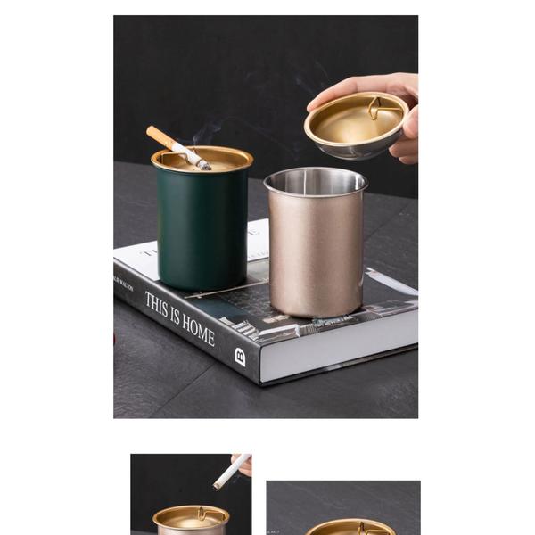 Stainless Steel Car Ashtray | Multi-functional Cover Windproof Design | Creative Metal Auto Accessory