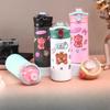 New 304 Stainless Steel Vacuum Flask Large-capacity Student Portable Bouncing Cup Portable Lid Cartoon Cute Straw Cup.