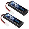 Zeee 7.2V 5000mAh NiMH Battery with TAMIYA Plug, 2-Pack, High Capacity, for RC Cars, RC Boats, Racing Cars, and More