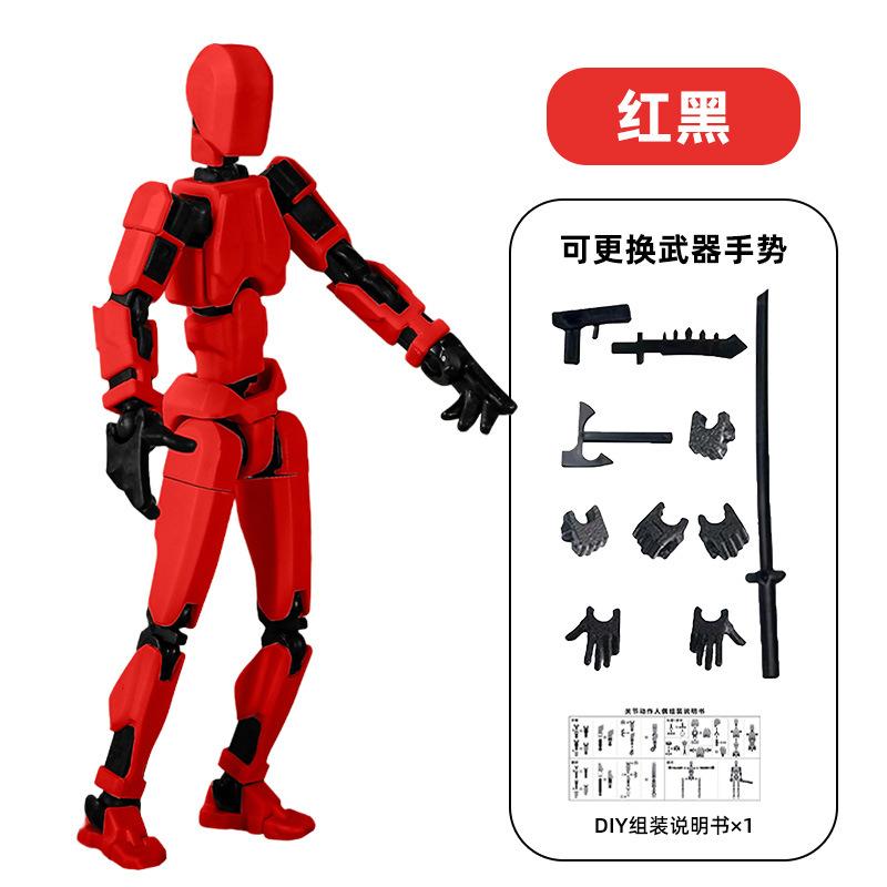 Lucky Man Toy Building Block Assembly Robot Multi-jointed Man Movable Decompression Doll Hand Figure Variety Model Ornament