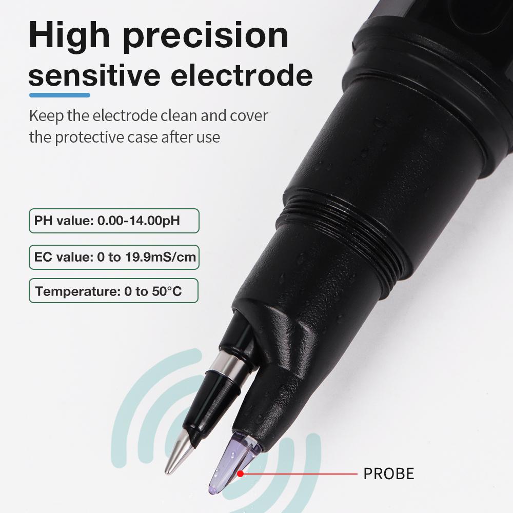 Smart Pen Type 3 in 1 Water Quality Tester PH Temp EC Meter for Laboratory Soil Meat Water Dough Soil Tester Analyzer