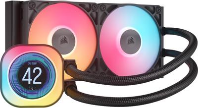 Corsair ICUE LINK TITAN 240 Радиатор RX с ARGB вентилятором корпуса и ЖК-экраном Водяное охлаждение ЦП Кулер черный CW-9061022-WW