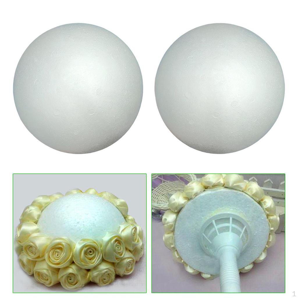 2 Pieces Craft Foam Balls Christmas Pendant Supplies White for Household School Project