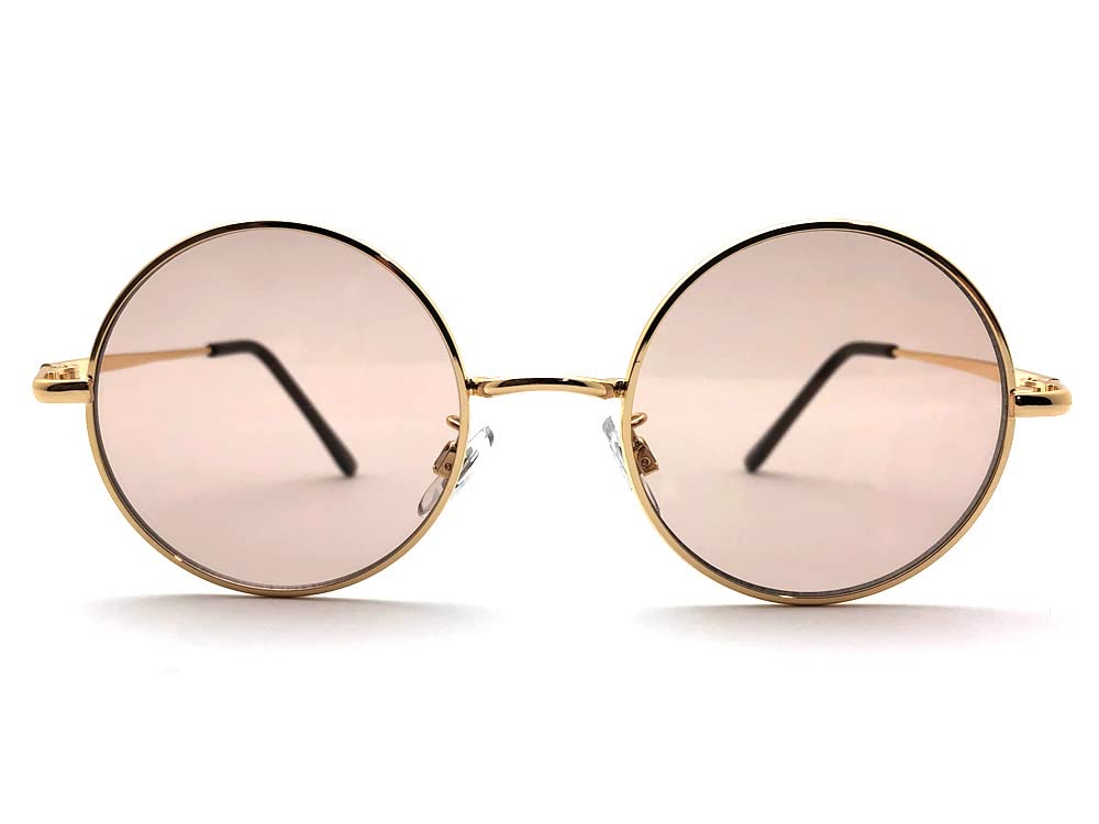 Круглые очки для ЯПОНСКИХ СОЛНЦЕЗАЩИТНЫХ ОЧКОВ круглые солнцезащитные очки для СВЕТА [ДИЗАЙН ОЧКОВ] (КРУГЛЫЙ японский) (ЗОЛОТОЙ × КОРИЧНЕВЫЙ)