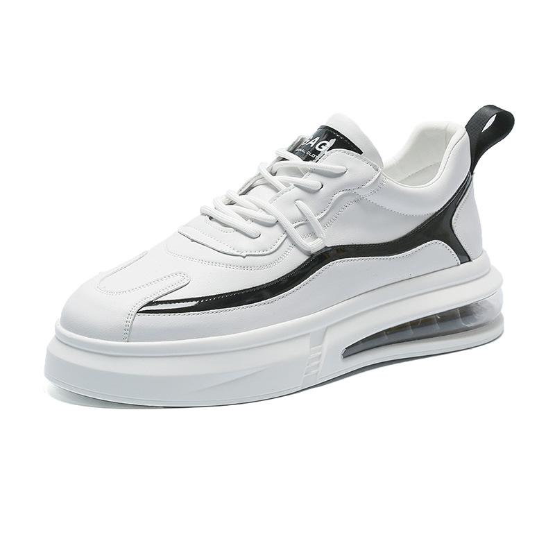 Мужская обувь, новые туфли на воздушной подушке, мужская двухцветная мода на процесс сращивания, универсальная мужская обувь, подчеркивающая белые туфли