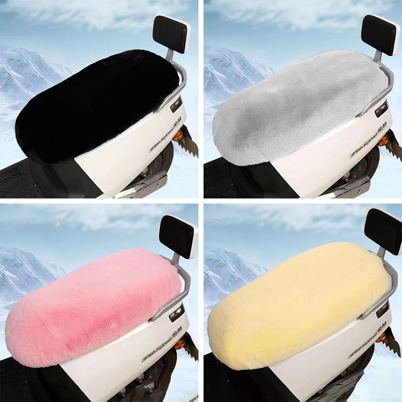 S/M/L/XL Motorcycle Seat Dust Protector Cover Warm Plush Soft Seat Pad Cushion Cover Winter Scooter Electric Vehicle Seat Cover