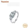 Tancise Classic 925 Sterling Silver Zircon Ring Ladies Jewelry Wedding Promise Party Gift