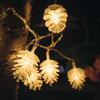 LED Pine Cone & Lotus String Lights - Battery-Powered Decorative Lights for Halloween and Atmosphere Enhancement