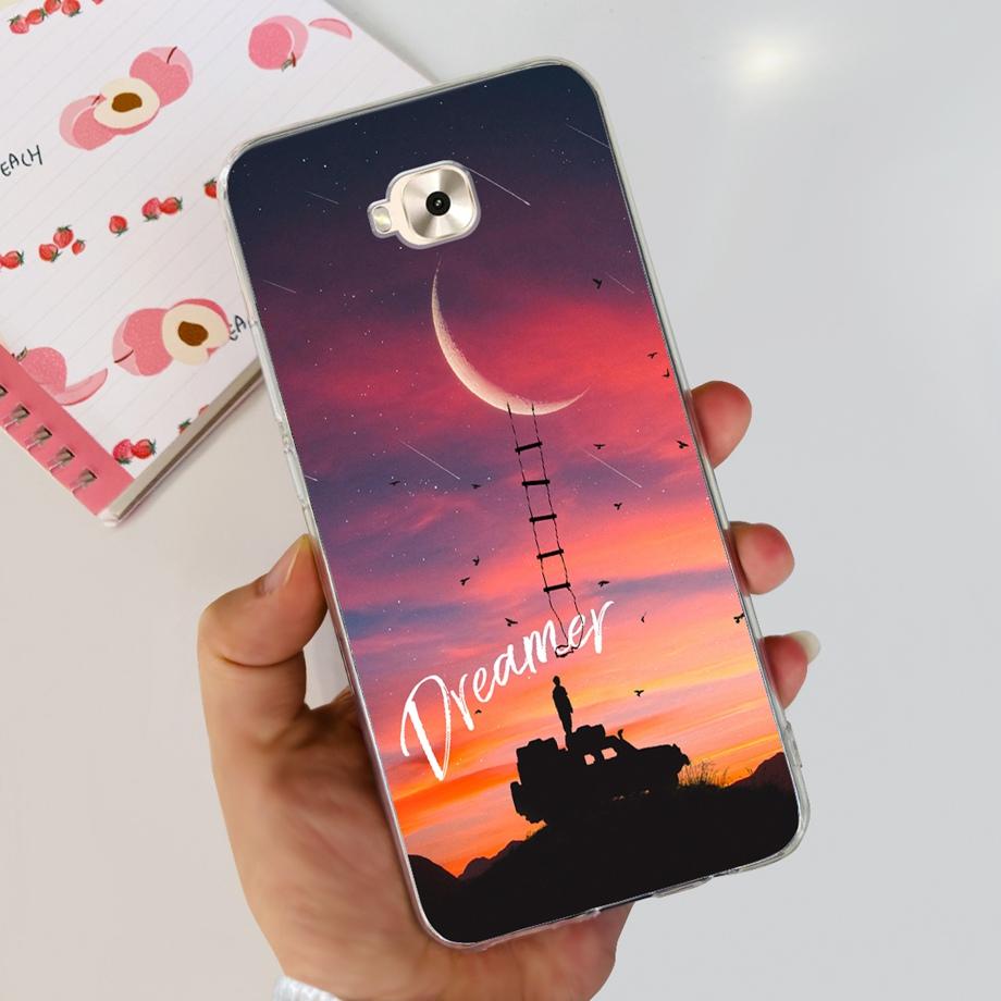 Soft TPU Slim Capa For ASUS ZENFONE ZOOM S ZE553KL Case ASUS ZENFONE 4 SELFIE ZD553KL Back Cover Transparent Cow Print Lion Etui