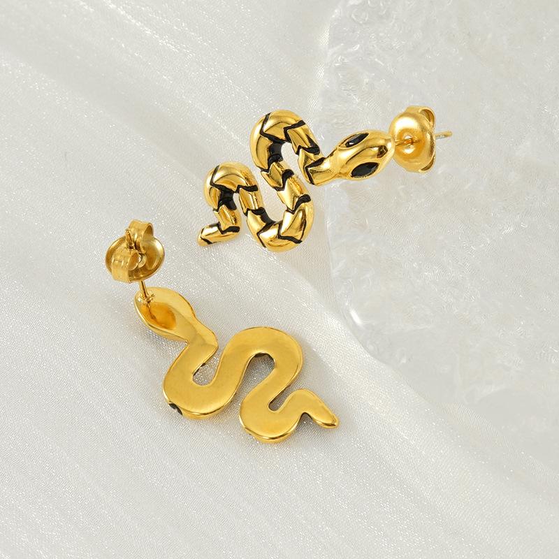 Snake Dance Chinese New Year Green-eyed Spirit Snake Stud Earrings Women's Fashion Personality Wind Niche Natal Year Zodiac Snake Earrings
