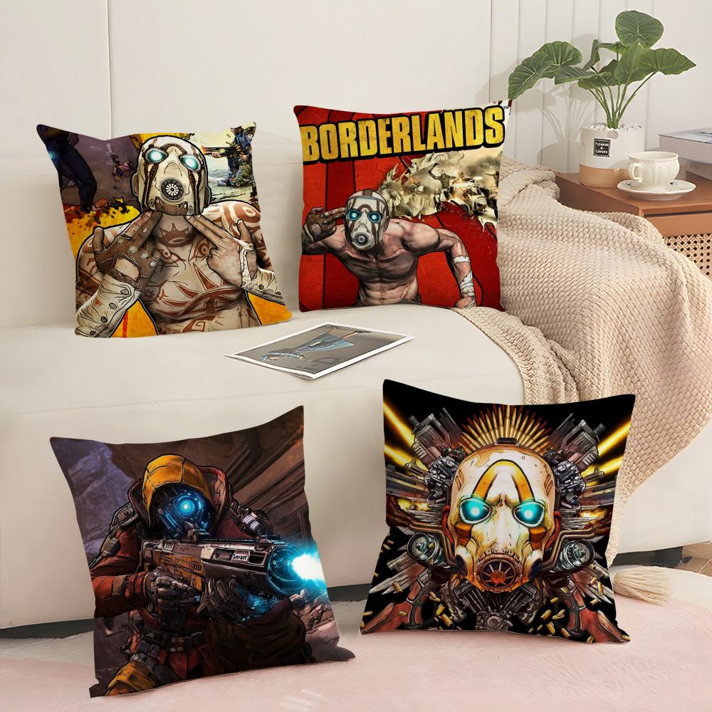 B-Borderlands Чехол на подушку игровая Мягкий короткий плюш Чехол для подушки Гладкая уютная текстура Эстетичный чехол на подушку Декор для дома