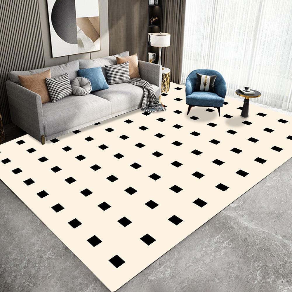 Nordic Living Room Striped Rug Light Luxury Sofa Floor Mat Full Shop Home Room Bedroom Doormat Floormat Bed Carpet Home Decor