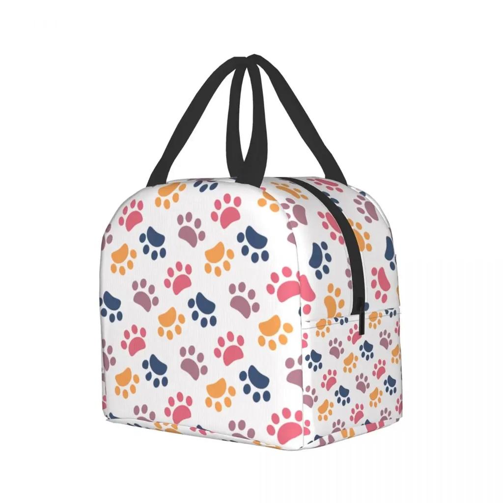 Узор лапы питомца, отпечаток животного, изолированный ланч-бокс для школы, офиса, следа собаки, подарок на пикник, термохолодильник, ланч-бокс для женщин