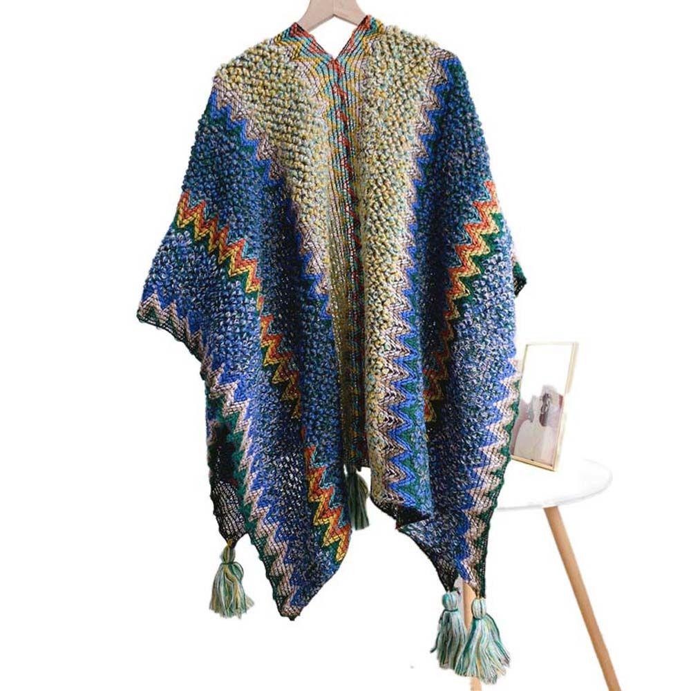 Winter Ethnic Cape Thick Blanket Triangle Scarves Women Scarf Bohemia Scarf Neck Wrap Women Shawl