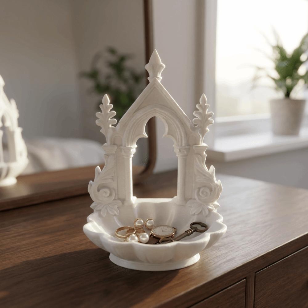 Gothic Style Jewelry Storage Box Elegant Home Decorative Ornament Jewelry Organizer Tray Bedroom