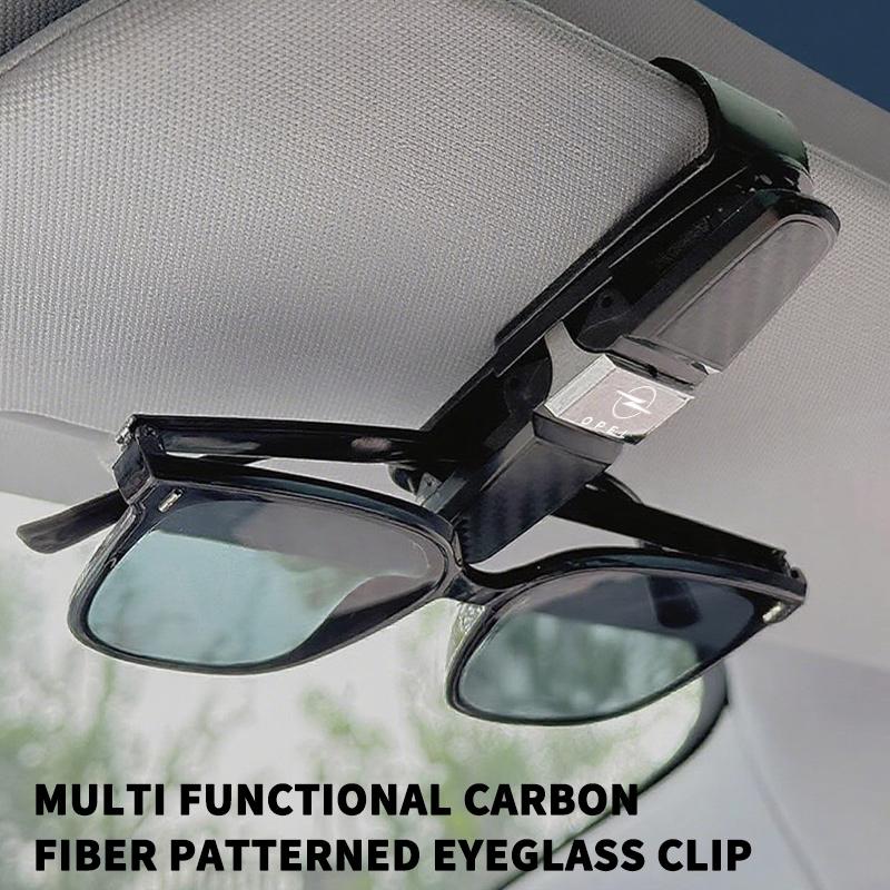 Carbon Car Sun Visor Glasses Clip Card Ticket Holder Fastener For Opel Corsa Mokka Astra Cascada Adam Insignia Meriva Vectra