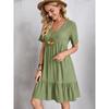 Летнее женское платье, свободное повседневное платье-туника с короткими рукавами, струящееся платье на талии