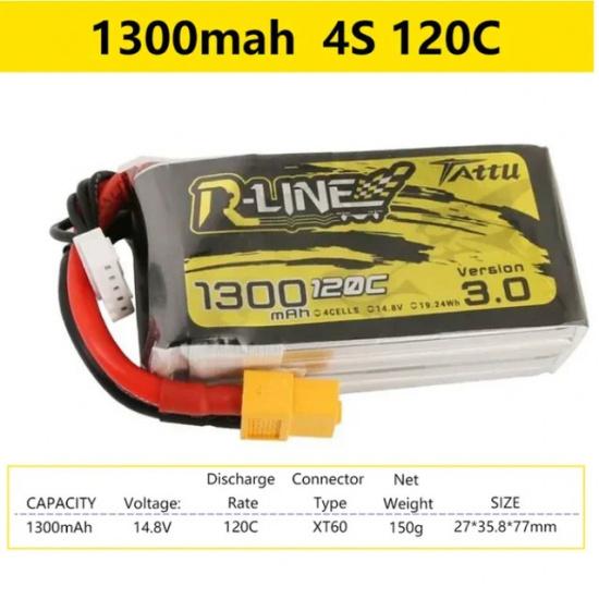 Tattu R-Line 3.0 V3 1300/1400/1550/1800/2000 мАч 120C 4S 6S 14,8 В LiPo Аккумулятор Разъем XT60 FPV Гоночный Дрон RC Квадрокоптер