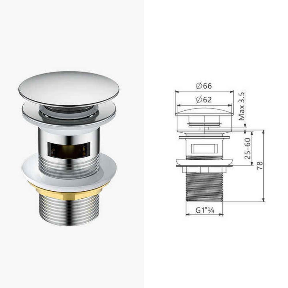 Faucet Accessory Washbasin Pipe Click Pop up Drain Button Bathroom Sink Plug Drainer Siphon Waste Stopper With Hole