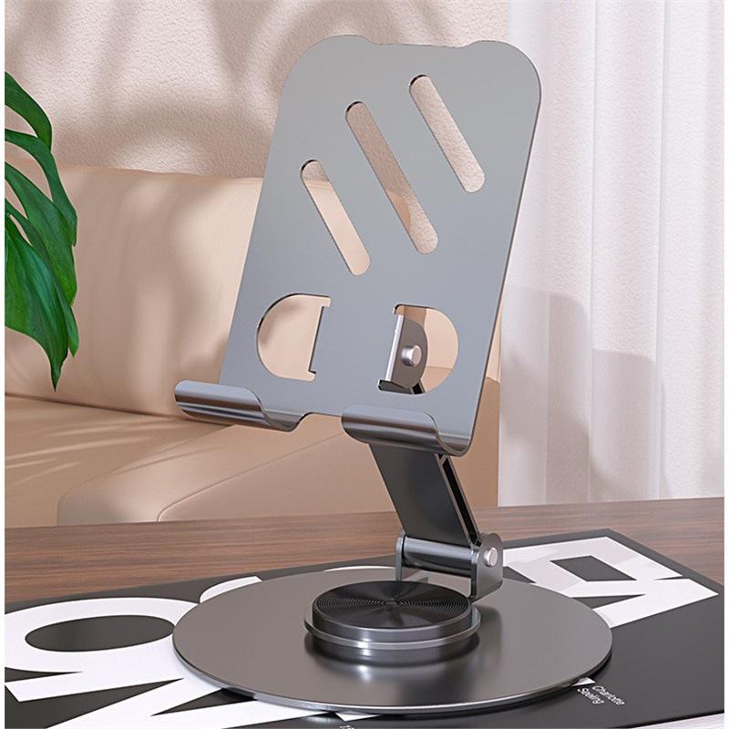 Aluminum Alloy Rotating Phone & Tablet Stand - Multifunctional, Foldable, Ideal for Live Streaming & Online Classes