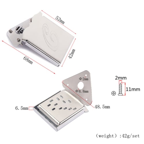 Vaguelly Triangle Tailpiece for Mandolin and Guitar, Metal Tailpiece, Mandolin Parts, Silver