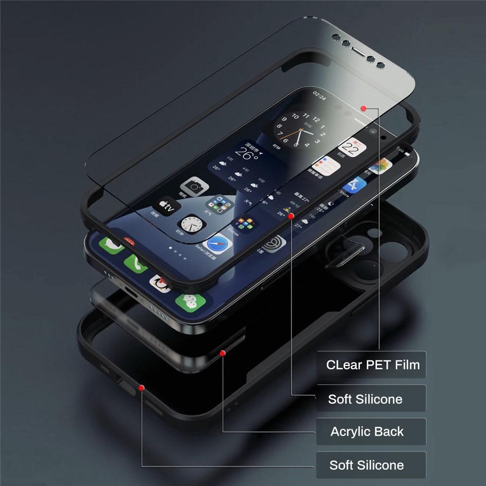 Чехол с полной защитой 360 для iPhone 12 11 Pro Max Чехол с полной защитой 360 для iPhone 11 12 Pro 12 Mini Двусторонний мягкий чехол