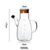 Transparent Glass Oil Bottle with Lid Handle Scale Heat-resistant 500/800ml Soy Vinegar Sauce Environmental Protection Container