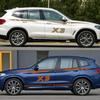 6 шт., боковые наклейки из ПВХ на дверь автомобиля для BMW X3 E83 F25 G01, тюнинг, автоаксессуары, украшения в полоску, виниловая пленка, наклейки на тело