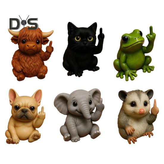 Средний палец животного орнамент синтетическая смола статуя реалистичный дизайн скульптура смешной юмористический домашний декор