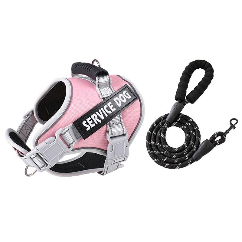 No Pull Dog Vest Harness Service Dog Chest Collars Puppy Accessories Tactical Train Medium Small Leash Set For All Breeds Dogs