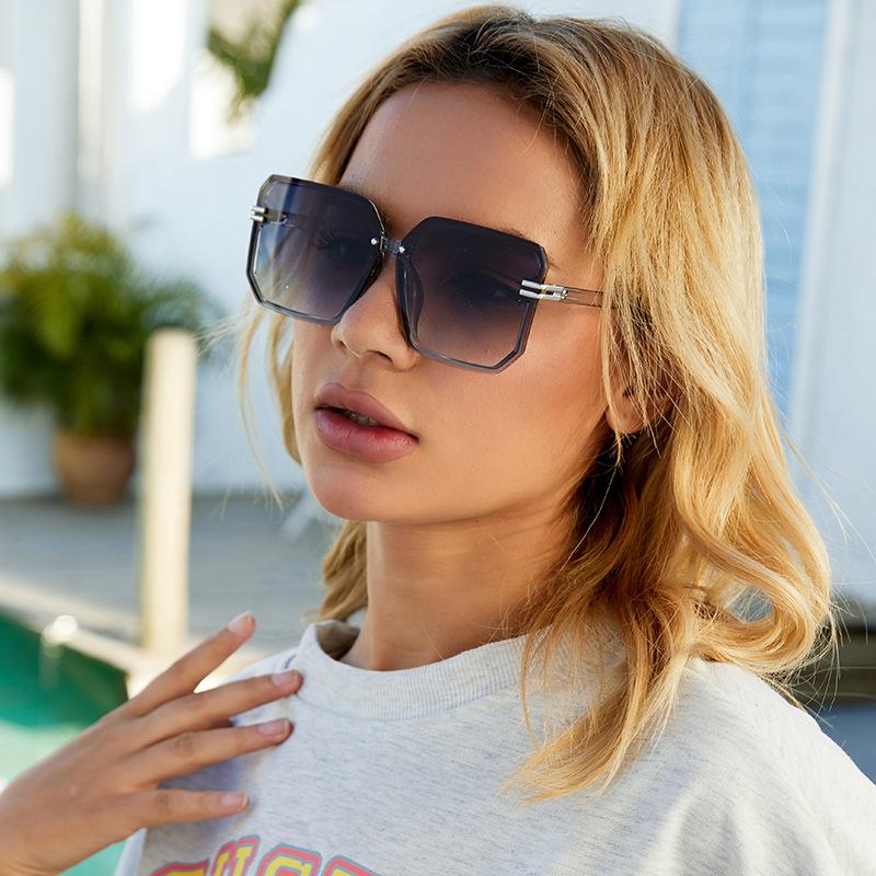 Квадратные солнцезащитные очки женские большие солнцезащитные очки без оправы женские модные очки