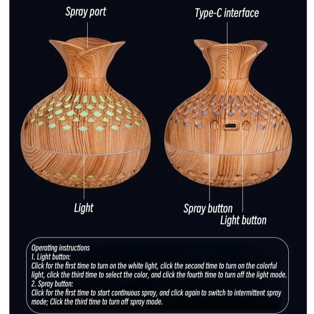 RGB Lamp Ultrasonic Air Humidifier USB Electric Essential Oil Diffuser  Desktop