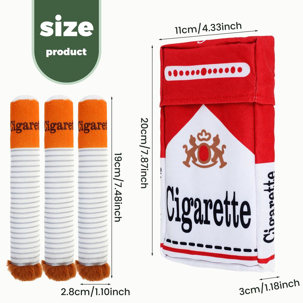 Dog Cigarette Toys Creative Cigar Interactive Plush Chewing Toy with Squeaky Sound Funny Puppies Toys for Small To Medium Breed