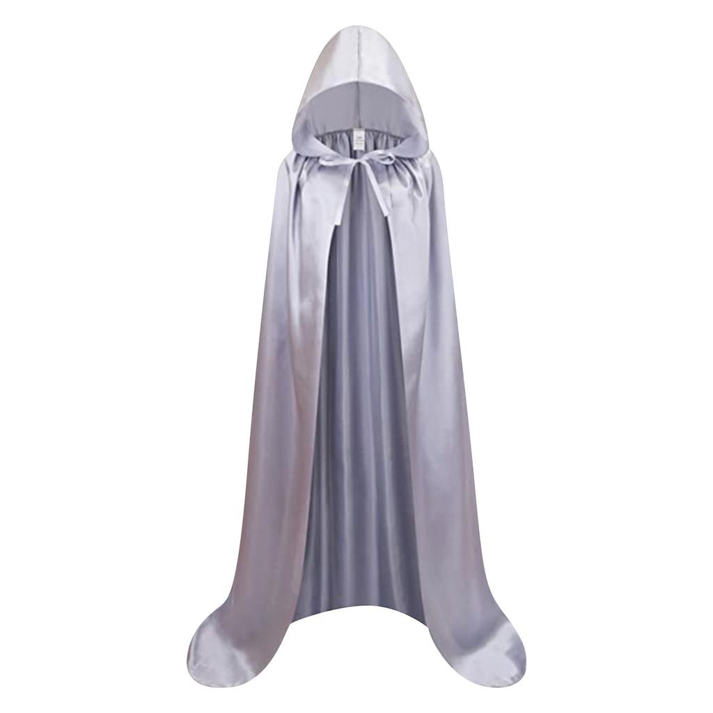 Halloween Cape Stand-up Tie Hood Death Cape Cloak Black Cape