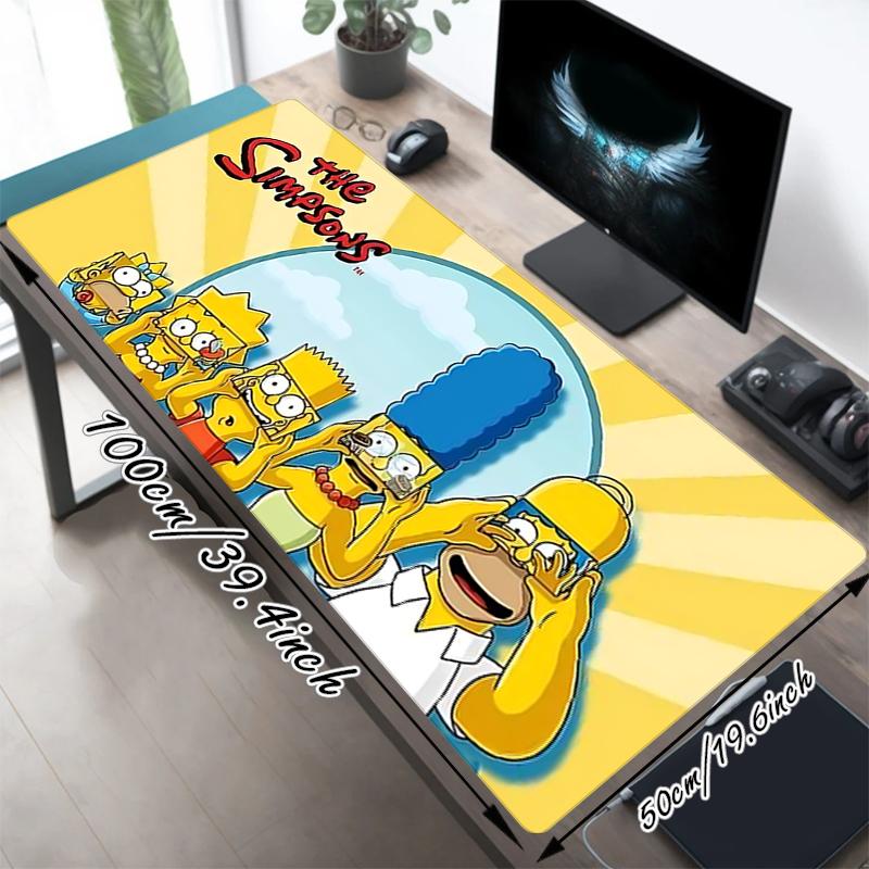 1Pc Simpsons Family Adventure Gaming Mouse Pad Keyboard Desk Mat Non-slip Rubber Lock Edge Waterproof Computer Mousepad for Office Home Decor Y1592