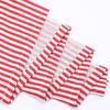 Short Window Curtain Valance Contrast Color Striped Print Sunshade Through-Rod Design Christmas Style Kitchen Bathroom Cafe Decor Curtain