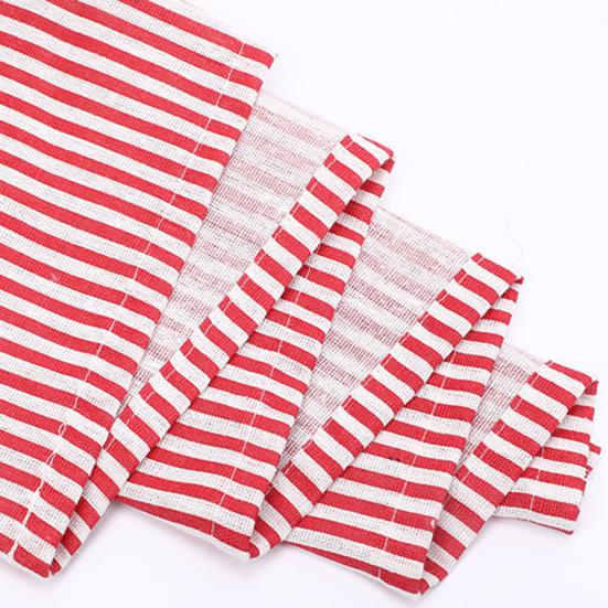 Short Window Curtain Valance Contrast Color Striped Print Sunshade Through-Rod Design Christmas Style Kitchen Bathroom Cafe Decor Curtain