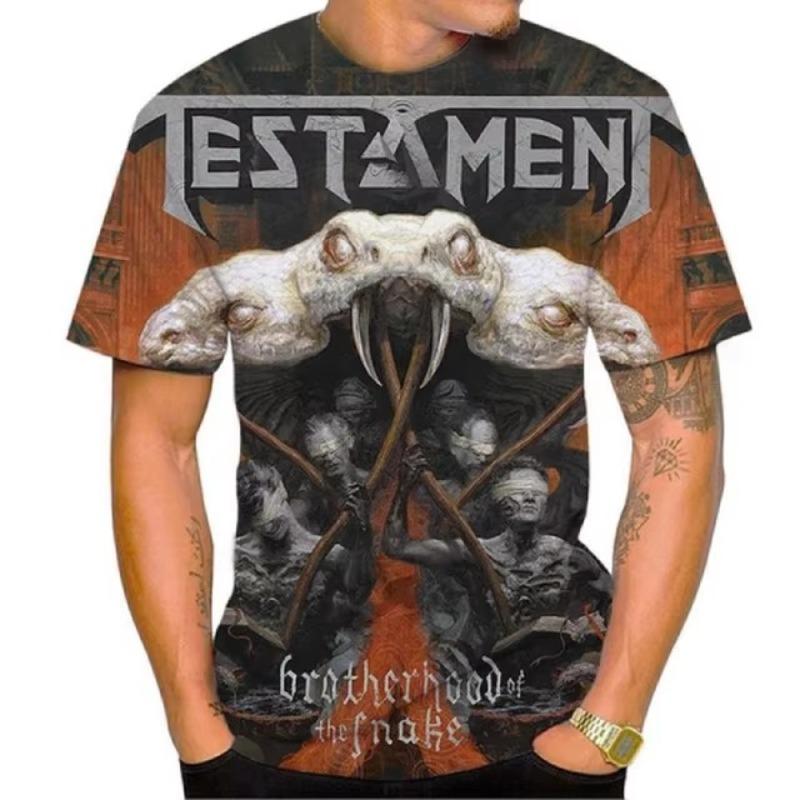 Летняя новая мода американская хэви-метал группа Testament мужская 3D-печатная футболка унисекс хип-хоп повседневная футболка Cools Rock Street